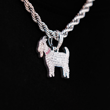 Micro GOAT Pendant in White Gold