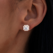 GLD Micro Clustered Diamond Earrings - Rose Gold
