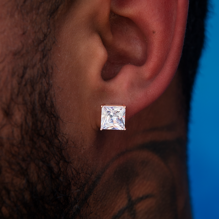 8MM Square Cut Diamond | Rose Gold Heavy Hitter
