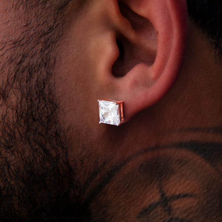 8MM Square Cut Diamond | Rose Gold Heavy Hitter