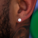 Pendientes de tuerca de oro rosa con diamantes de talla redonda de 5 mm