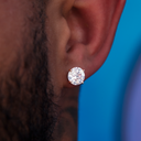 Pendientes de Oro Rosa con Diamantes de Talla Redonda de 8 mm