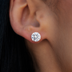 Pendientes de Oro Rosa con Diamantes de Talla Redonda de 8 mm