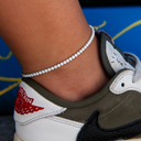 Tobillera Micro Tennis en Oro Blanco