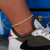 Micro Tennis Anklet in Rose Gold