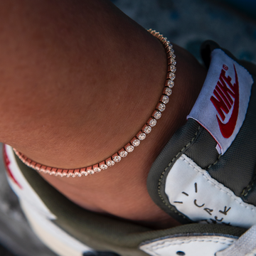 Tobillera de tenis micro en oro rosa