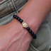 Tiger Beaded Bracelet in Yellow Gold