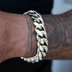 Signature Cuban Link Bracelet in White Gold- 19mm