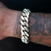 Signature Cuban Link Bracelet in White Gold- 19mm