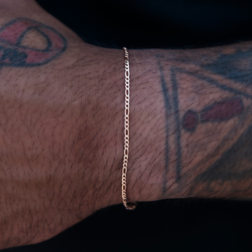 Pulsera Figaro en oro rosa - 2 mm