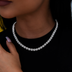 Conjunto de microcolgantes de tenis (collar + pulsera + pendientes) en oro blanco