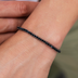 Pulsera de tenis de diamantes en negro - 2 mm