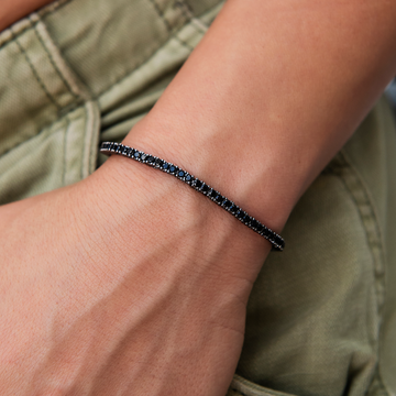 Pulsera de tenis de diamantes en negro - 2 mm