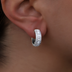 Pendientes de aro multicapa de oro blanco