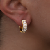 GLD Multi-Layer Band Hoop Earrings in Yellow Gold