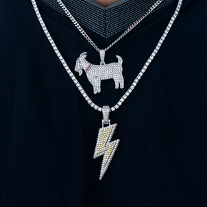 GOAT and Bolt Set in White Gold