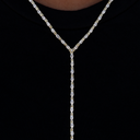 Gargantilla Lariat de oro amarillo con diamantes talla marquesa