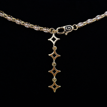 Diamond Marquise Stone Lariat Necklace in Yellow Gold