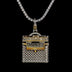 Colgante con clip para bolso tipo "Iced" en oro amarillo