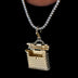Colgante con clip para bolso con incrustaciones en oro amarillo