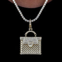 Colgante con clip para bolso tipo "Iced" en oro amarillo