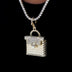 Iced Purse Clip On Pendant in Yellow Gold