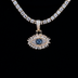 Iced Evil Eye Micro Pendant in Yellow Gold