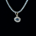 Iced Evil Eye Micro Pendant in Yellow Gold