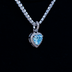 Colgante Micro Corazón Azul Helado en Oro Blanco