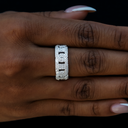 Anillo plano Pavé Valentina en Vermeil de Oro Blanco