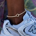 Heart Tennis Anklet in Yellow Gold- 3mm