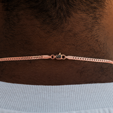 Cadena Cuban™ South Beach en oro rosa - 3 mm