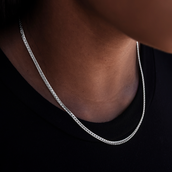 Cadena Cubana South Beach™ en Oro Blanco - 3mm