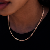 Collar South Beach Cuban™ de Oro Rosa - 3 mm