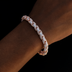 Diamond Pave Snake Link Bracelet in Rose Gold- 6mm