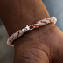 Diamond Pave Snake Link Bracelet in Rose Gold- 6mm