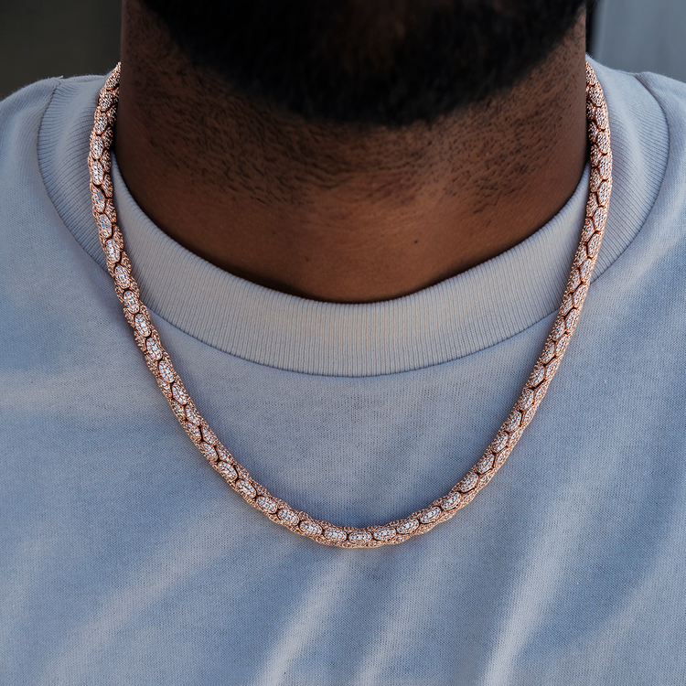 Diamond Pavé Reptile Necklace | Rose Gold Edge | GLD