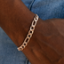 Pulsera Fígaro en Oro Rosa - 6mm