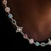 Collar de Perlas y Gemas de Color en Oro Amarillo - 17mm