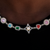 Collar de Perlas y Gemas de Color en Oro Amarillo - 17mm