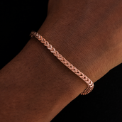 Pulsera Franco de Oro Rosa - 3 mm