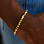 Pulsera Franco de Oro Amarillo - 3mm