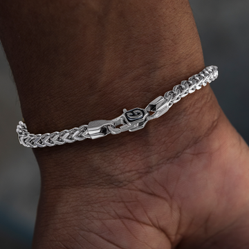 Pulsera Franco de Oro Blanco - 3 mm