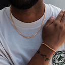 Conjunto de cadena y pulsera Franco en oro rosa - 3 mm