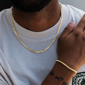 Franco Chain + Bracelet Bundle in Yellow Gold- 3mm