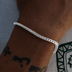Pulsera Franco de Oro Blanco - 3 mm