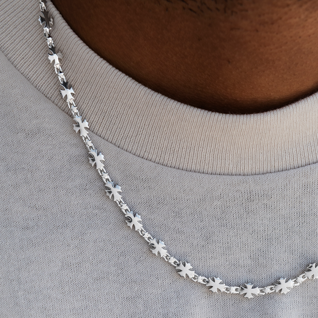5MM Flared Cross Chain | White Gold Shine | GLD - The GLD Shop