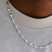 Flared Cross Chain in White Gold- 5mm