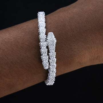 Pulsera de serpiente de diamantes en oro blanco