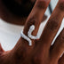 Iced Snake Wrap Ring in White Gold